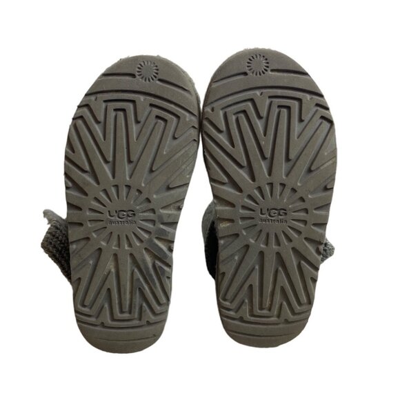 Ugg Youth Kids Girl Grey Wool Convertible Winter Boots Sz 1 - Picture 9 of 10